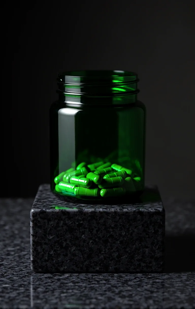 Vitamins for men in premium emerald glass packaging